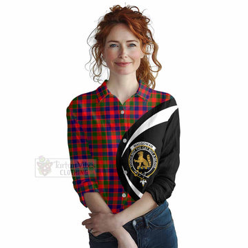MacGowan (McGowan) Tartan Women's Casual Shirt with Family Crest Circle Style Female - Tartan Vibes Clothing