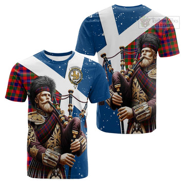 MacGowan (McGowan) Tartan Cotton T-shirt with Family Crest Scottish Bagpiper Vibes Kid's Shirt - Tartan Vibes Clothing