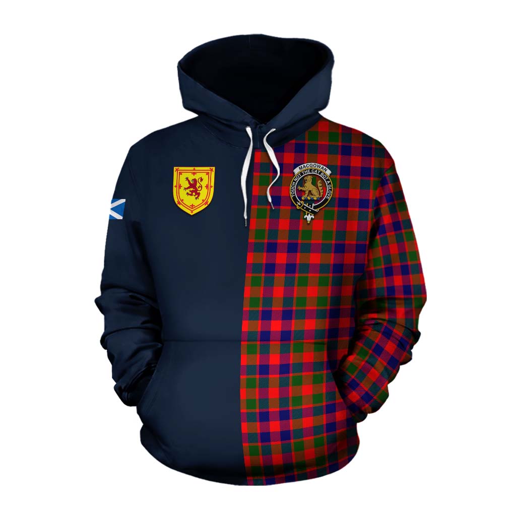 MacGowan (McGowan) Tartan Cotton Hoodie Alba with Scottish Lion Royal Arm Half Style Pullover Hoodie XS - Tartan Vibes Clothing