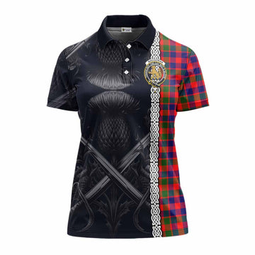 MacGowan (McGowan) Tartan Women's Polo Shirt with Family Crest Cross Sword Thistle Celtic Vibes Women - Tartan Vibes Clothing