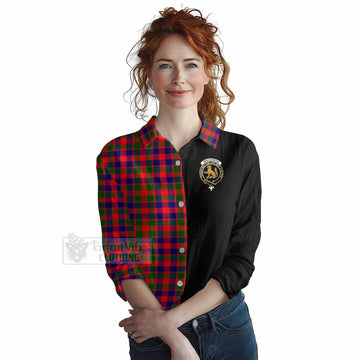 MacGowan (McGowan) Tartan Women's Casual Shirt with Family Crest and Half Of Me Style Female - Tartan Vibes Clothing