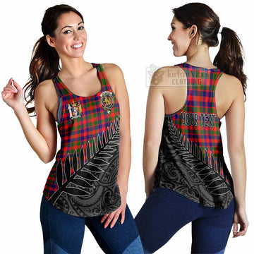 MacGowan (McGowan) Crest Tartan Women's Racerback Tanks with New Zealand Silver Fern Half Style 4XL - Tartan Vibes Clothing