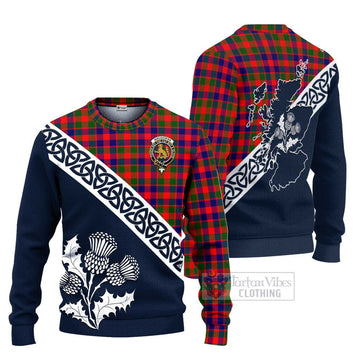 MacGowan (McGowan) Tartan Ugly Sweater Featuring Thistle and Scotland Map Unisex - Tartan Vibes Clothing