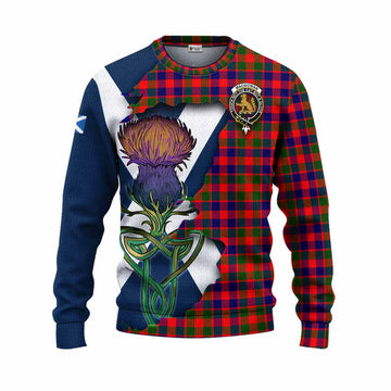 Tartan Vibes Clothing MacGowan (McGowan) Tartan Family Crest Knitted Sweater Scottish Thistle Celtic Inspired