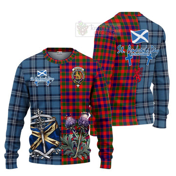 MacGowan (McGowan) Tartan Knitted Sweater Happy St. Andrew's Day Half Tartan Style Unisex - Tartan Vibes Clothing