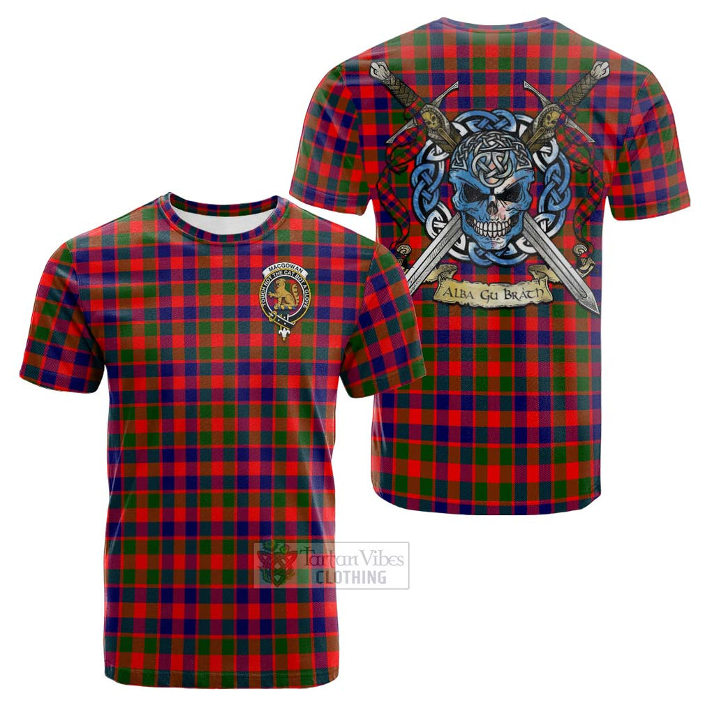 MacGowan (McGowan) Tartan Cotton T-shirt with Family Crest Celtic Skull Style Kid's Shirt - Tartan Vibes Clothing