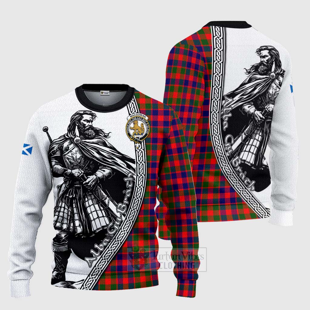MacGowan (McGowan) Tartan Clan Crest Knitted Sweater with Highlander Warrior Celtic Style Unisex - Tartan Vibes Clothing