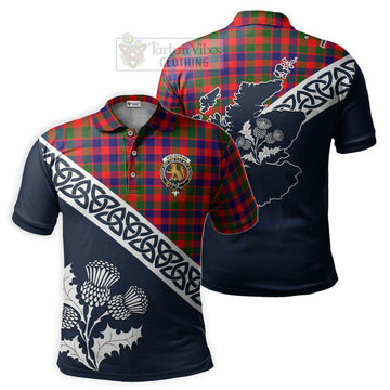 MacGowan (McGowan) Tartan Polo Shirt Featuring Thistle and Scotland Map Kid - Tartanvibesclothing Store