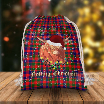 MacGowan (McGowan) Tartan Christmas Santa's Bag with Twinkle Highland Cattle - Tartan Vibes Clothing