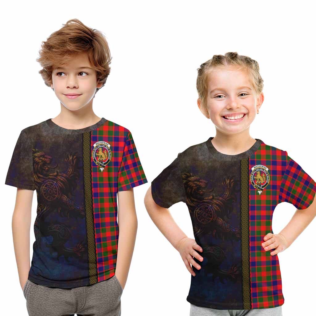 MacGowan (McGowan) Tartan Family Crest Kid T-Shirt Alba Gu Brath Be Brave Lion Ancient Style Youth XL Size14 - Tartan Vibes Clothing