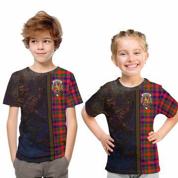 MacGowan (McGowan) Tartan Family Crest Kid T-Shirt Alba Gu Brath Be Brave Lion Ancient Style Youth XL Size14 - Tartan Vibes Clothing