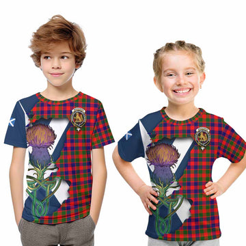 Tartan Vibes Clothing MacGowan (McGowan) Tartan Family Crest Kid T-Shirt Scottish Thistle Celtic Inspired