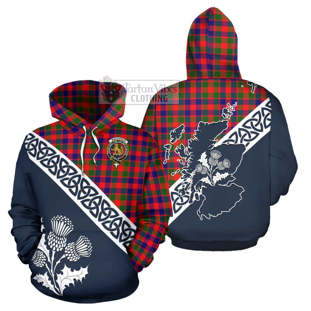 MacGowan (McGowan) Tartan Hoodie Featuring Thistle and Scotland Map Zip Hoodie - Tartan Vibes Clothing