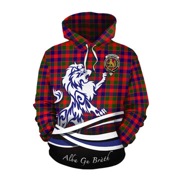 MacGowan (McGowan) Tartan Cotton Hoodie with Alba Gu Brath Regal Lion Emblem Pullover Hoodie XS - Tartan Vibes Clothing