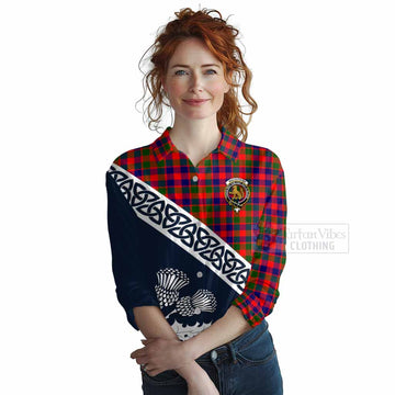 MacGowan (McGowan) Tartan Women's Casual Shirt Featuring Thistle and Scotland Map Female - Tartan Vibes Clothing