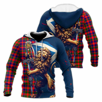 MacGowan (McGowan) Tartan Family Crest Knitted Hoodie with Scottish Majestic Lion Unisex Knitted Pullover Hoodie - Tartan Vibes Clothing