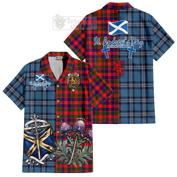 MacGowan (McGowan) Tartan Hawaiian Shirt Happy St. Andrew's Day Half Tartan Style Kid - Tartan Vibes Clothing