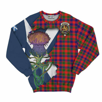 Tartan Vibes Clothing MacGowan (McGowan) Tartan Family Crest Sweatshirt Scottish Thistle Celtic Inspired