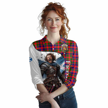MacGowan (McGowan) Crest Tartan Women's Casual Shirt Inspired by the Freedom of Scottish Warrior Female - Tartan Vibes Clothing