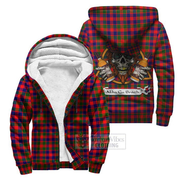 MacGowan (McGowan) Tartan Sherpa Hoodie with Family Crest and Bearded Skull Holding Bottles of Whiskey Unisex S - Tartan Vibes Clothing
