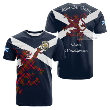 MacGowan (McGowan) Tartan Lion Rampant Cotton T-shirt Proudly Display Your Heritage with Alba Gu Brath and Clan Name Kid's Shirt - Tartan Vibes Clothing