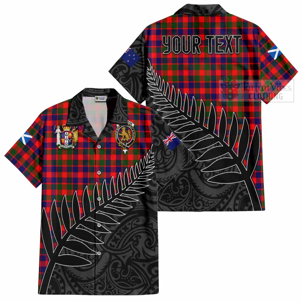 MacGowan (McGowan) Crest Tartan Hawaiian Shirt with New Zealand Silver Fern Half Style Kid - Tartan Vibes Clothing