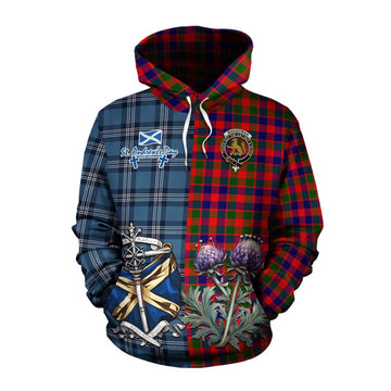MacGowan (McGowan) Tartan Cotton Hoodie Happy St. Andrew's Day Half Tartan Style Pullover Hoodie XS - Tartan Vibes Clothing