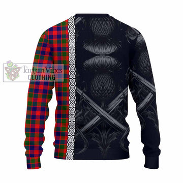 MacGowan (McGowan) Tartan Knitted Sweater with Family Crest Cross Sword Thistle Celtic Vibes - Tartan Vibes Clothing