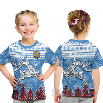 MacGowan (McGowan) Clan Christmas Kid T-Shirt Celtic Reindeer Style - Tartan Vibes Clothing