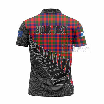 MacGowan (McGowan) Crest Tartan Zipper Polo Shirt with New Zealand Silver Fern Half Style - Tartan Vibes Clothing