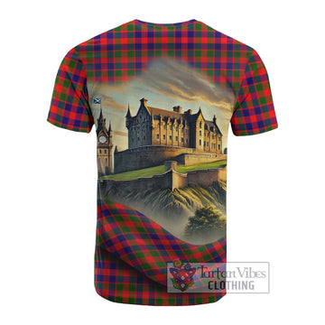 MacGowan (McGowan) Tartan Family Crest Cotton T-shirt with Scottish Ancient Castle Style - Tartan Vibes Clothing