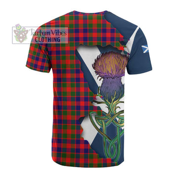 Tartan Vibes Clothing MacGowan (McGowan) Tartan Family Crest Cotton T-shirt Scottish Thistle Celtic Inspired