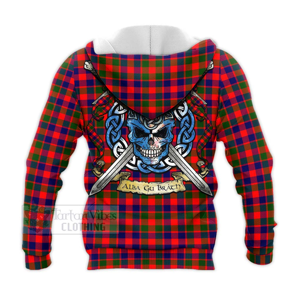 MacGowan (McGowan) Tartan Knitted Hoodie with Family Crest Celtic Skull Style - Tartan Vibes Clothing