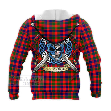 MacGowan (McGowan) Tartan Knitted Hoodie with Family Crest Celtic Skull Style - Tartan Vibes Clothing