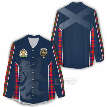 MacGowan (McGowan) Tartan Women's Casual Shirt with Family Crest and Lion Rampant Vibes Sport Style - Tartan Vibes Clothing