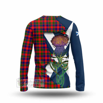 Tartan Vibes Clothing MacGowan (McGowan) Tartan Family Crest Long Sleeve T-Shirt Scottish Thistle Celtic Inspired