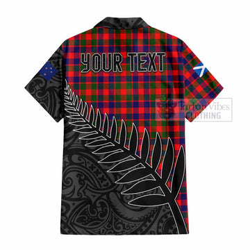 MacGowan (McGowan) Crest Tartan Hawaiian Shirt with New Zealand Silver Fern Half Style - Tartan Vibes Clothing