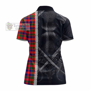 MacGowan (McGowan) Tartan Women's Polo Shirt with Family Crest Cross Sword Thistle Celtic Vibes - Tartan Vibes Clothing