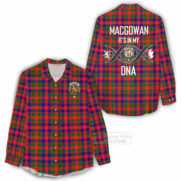 MacGowan (McGowan) Tartan Women's Casual Shirt with Family Crest DNA In Me Style - Tartan Vibes Clothing
