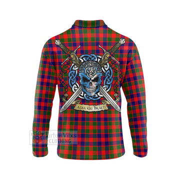 MacGowan (McGowan) Tartan Long Sleeve Polo Shirt with Family Crest Celtic Skull Style - Tartan Vibes Clothing