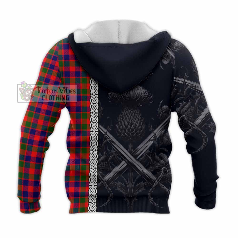 MacGowan (McGowan) Tartan Knitted Hoodie with Family Crest Cross Sword Thistle Celtic Vibes - Tartan Vibes Clothing