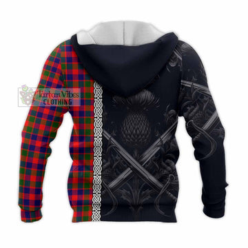 MacGowan (McGowan) Tartan Knitted Hoodie with Family Crest Cross Sword Thistle Celtic Vibes - Tartan Vibes Clothing