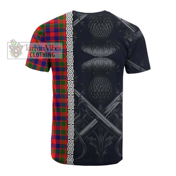 MacGowan (McGowan) Tartan Cotton T-shirt with Family Crest Cross Sword Thistle Celtic Vibes - Tartan Vibes Clothing