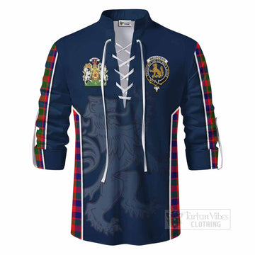 MacGowan (McGowan) Tartan Ghillie Kilt Shirt with Family Crest and Lion Rampant Vibes Sport Style - Tartan Vibes Clothing