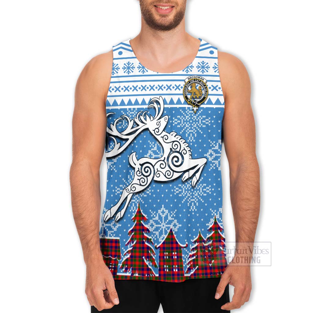 MacGowan (McGowan) Clan Christmas Men's Tank Top Celtic Reindeer Style - Tartan Vibes Clothing