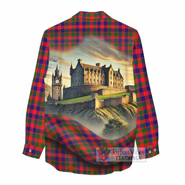 MacGowan (McGowan) Tartan Family Crest Women's Casual Shirt with Scottish Ancient Castle Style - Tartan Vibes Clothing