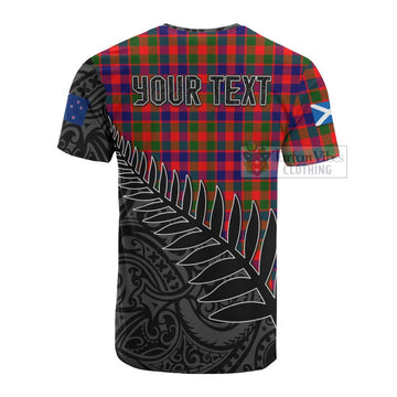MacGowan (McGowan) Crest Tartan Cotton T-shirt with New Zealand Silver Fern Half Style - Tartan Vibes Clothing