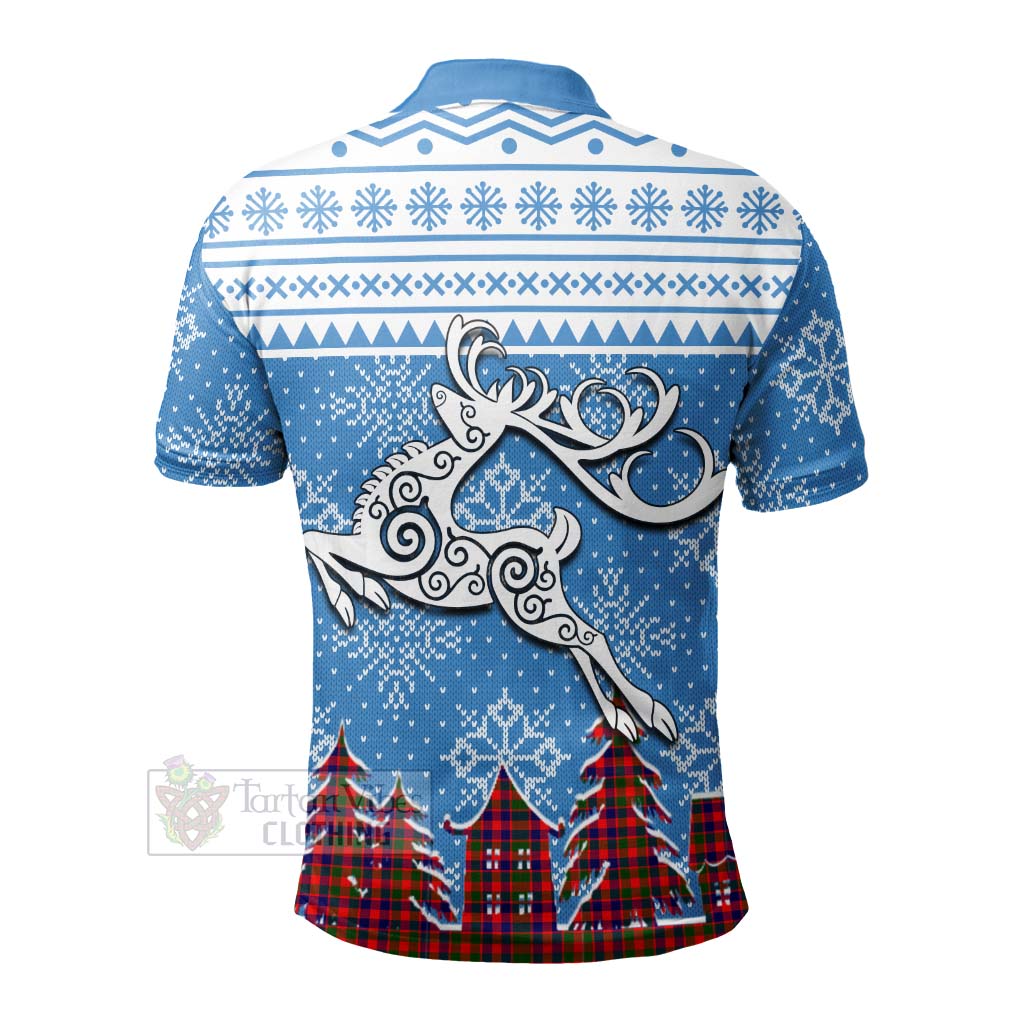Tartan Vibes Clothing MacGowan (McGowan) Clan Christmas Polo Shirt Celtic Reindeer Style
