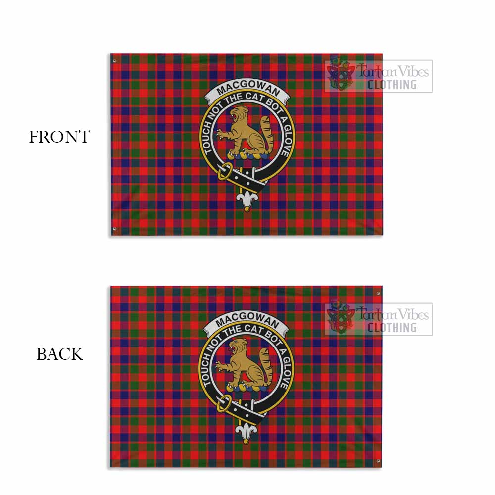 Tartan Vibes Clothing MacGowan (McGowan) Tartan House Flag with Family Crest