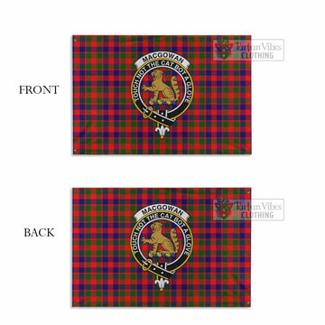 Tartan Vibes Clothing MacGowan (McGowan) Tartan House Flag with Family Crest